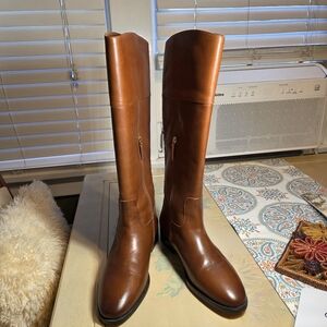 J. Crew Tan Leather Ankle Boots